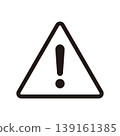 Simple triangular caution mark line icon 139161385
