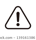 Simple triangular caution mark line icon 139161386