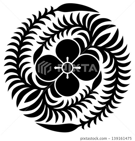 This is a family crest. It's called a modified rice field character with leaves. This is a family crest. It's called a modified rice field character with leaves. 139161475