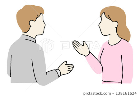 A couple discussing A couple discussing 139161624