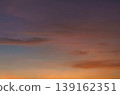 Colorful Sunset Sky with Gradient Clouds Over a Tranquil Horizon 139162351