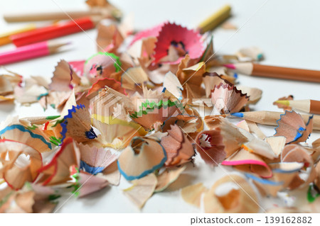 Low angle pile pencil shavings colorful chaos back to school Low angle pile pencil shavings colorful chaos back to school 139162882