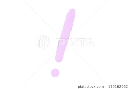 粉紅色水彩感嘆號手繪粉彩背景裝飾透明材質符號 139162962