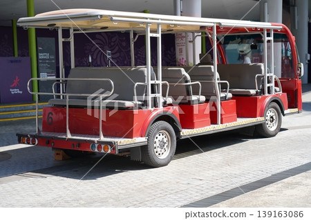 Red Shuttle Bus at Gardens by the Bay Red Shuttle Bus at Gardens by the Bay 139163086