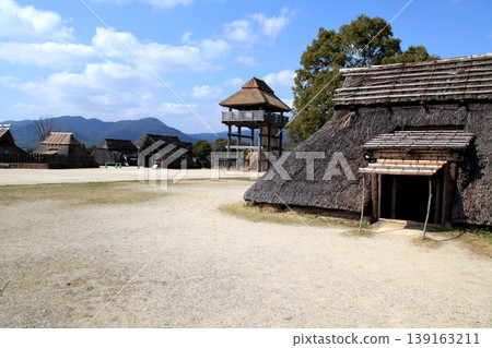 Yoshinogari Historical Park, South Inner Enclosure, a tourist spot in Saga Prefecture: The residences of the ruling class. 139163211