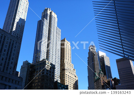 New York City urban scene with buildings New York City urban scene with buildings 139163243