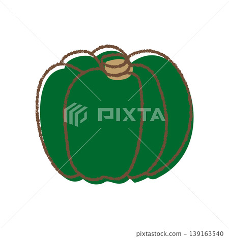 A simple, hand-drawn illustration of a pumpkin. 139163540