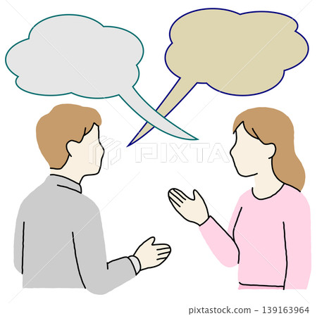 A couple talking (speech bubble) A couple talking (speech bubble) 139163964