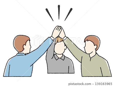 Teamwork High five Teamwork High five 139163965