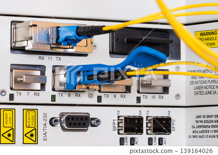 optical cables connected to internet service provider switch optical cables connected to internet service provider switch 139164026