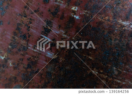 Weathered Red Metal Surface with Rust Texture Weathered Red Metal Surface with Rust Texture 139164256