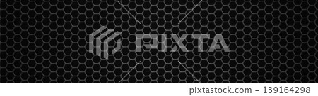 Dense honeycomb hexagonal grid pattern glossy black gray Dense honeycomb hexagonal grid pattern glossy black gray 139164298