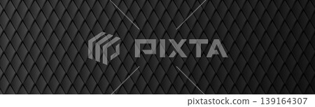 Diamond quilted pattern black matte geometric surface Diamond quilted pattern black matte geometric surface 139164307