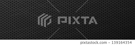 Perforated metal surface, industrial geometric style, dark gray 139164354