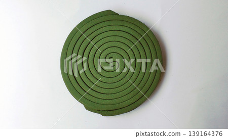 Green Spiral Mosquito Repellent with White Background 139164376