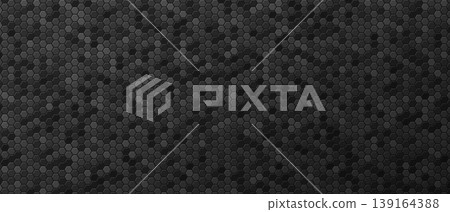 Hexagon pattern geometric textured surface in dark gray tones Hexagon pattern geometric textured surface in dark gray tones 139164388