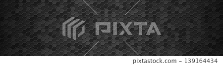 Dark hex tile pattern, beveled black and charcoal geometric texture 139164434