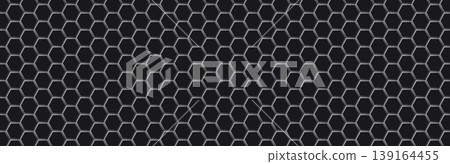 Hexagonal honeycomb grid geometric pattern black gray Hexagonal honeycomb grid geometric pattern black gray 139164455