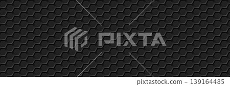 Raised hexagonal honey comb pattern in black and charcoal texture 139164485