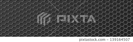 Hexagonal honeycomb pattern, embossed tessellated, dark gray 139164507