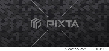 Varied hexagon mosaic pattern, geometric texture, dark gray Varied hexagon mosaic pattern, geometric texture, dark gray 139164518