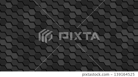 Hexagonal three dimensional honeycomb tile pattern dark gray Hexagonal three dimensional honeycomb tile pattern dark gray 139164525