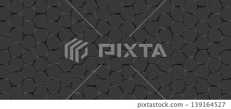 Raised hex tile pattern, geometric style, dark gray color Raised hex tile pattern, geometric style, dark gray color 139164527