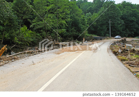 Flash Flood Road Landslide Flash Flood Road Landslide 139164652