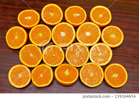 Fresh Orange Halves 139164654