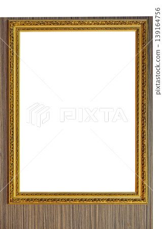 Gold Frame Wooden Wall 139164756