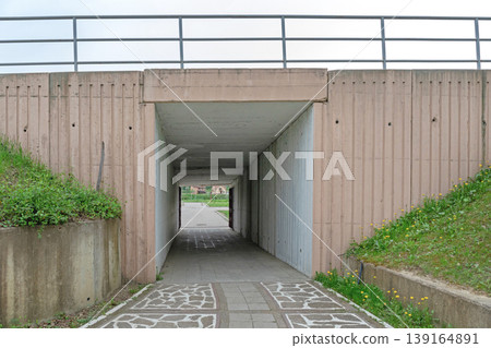 Pedestrian Underpass Concrete Tunnel Pedestrian Underpass Concrete Tunnel 139164891