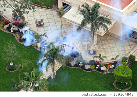 Aerial View Spraying Mosquitoes 139164942