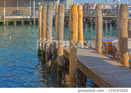 Wooden Pilings Canal Venice Wooden Pilings Canal Venice 139165020