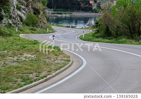 Curved Road in Montenegro 139165028