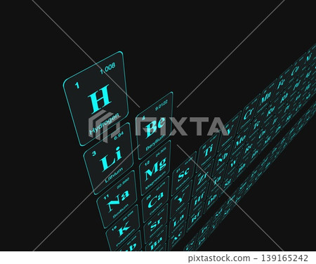 元素週期表的藍色光芒 139165242