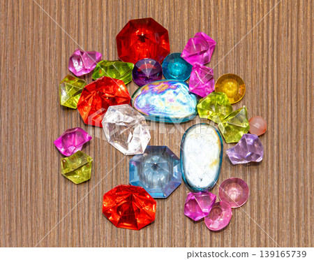 Colorful jewels on table 139165739