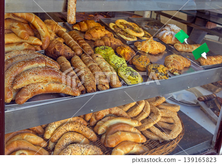 Selection of pastry in bakery Selection of pastry in bakery 139165823
