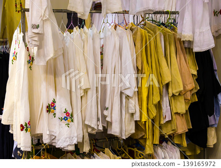 Traditional homemade fashion clothes on market 139165972