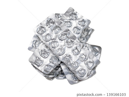 Silver medicine blisters pile Silver medicine blisters pile 139166103