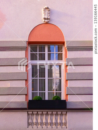 Retro closed window on facade Retro closed window on facade 139166445