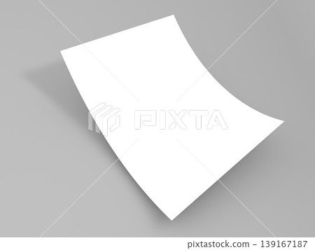 Sheet of white paper slightly curved on gray background displaying natural shadow effects and minimalistic design Sheet of white paper slightly curved on gray background displaying natural shadow effects and minimalistic design 139167187