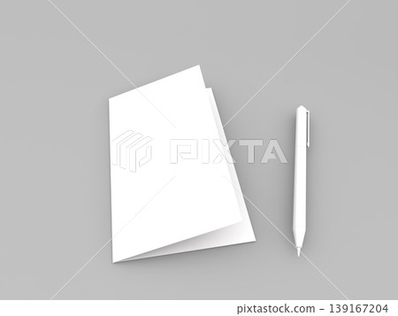 Blank notepad and pen on a simple grey background ready for writing notes or ideas Blank notepad and pen on a simple grey background ready for writing notes or ideas 139167204