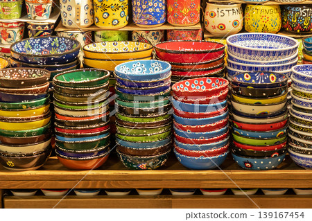 Colorful bowls sold on market Colorful bowls sold on market 139167454