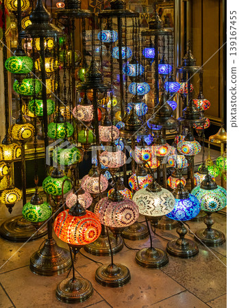 Colorful chandelier lamps sold on market Colorful chandelier lamps sold on market 139167455