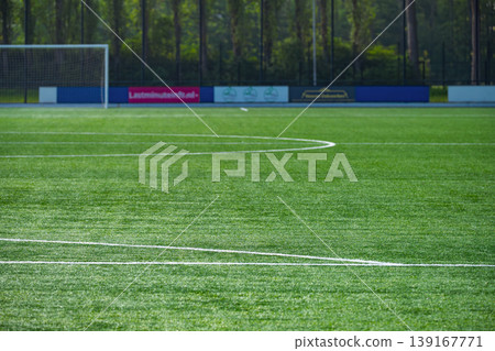 Empty Soccer Field With White Lines Empty Soccer Field With White Lines 139167771
