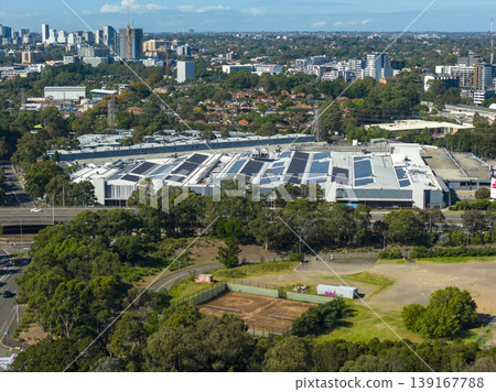 Aerial photograph of Industrial Buildings in Sydney Olympic Park 139167788