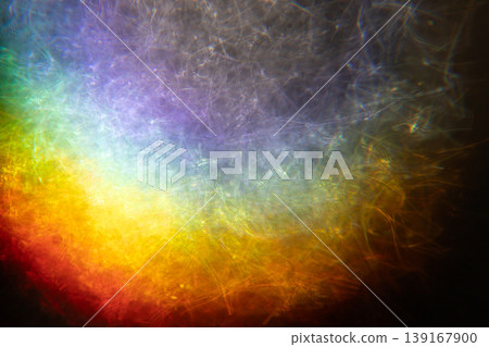 The morning light creates a gradient of golden and rainbow colors. 139167900