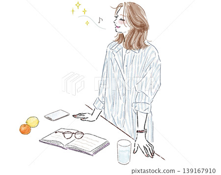 一位神清氣爽的女子,閉上雙眼,深吸一口氣,漫無目的地遊蕩。 一位神清氣爽的女子,閉上雙眼,深吸一口氣,漫無目的地遊蕩。 139167910