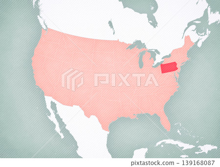Map of United States of America - Pennsylvania Map of United States of America - Pennsylvania 139168087