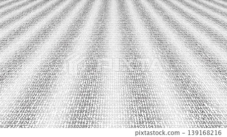 The Data Horizon - Artistic Binary Gradient and Digital Symbol Distribution. Perspective. The Data Horizon - Artistic Binary Gradient and Digital Symbol Distribution. Perspective. 139168216